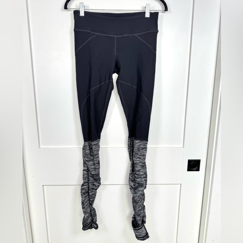 Vimmia Two Tone Black And Gray Mid Rise Yoga Leggings Size Medium